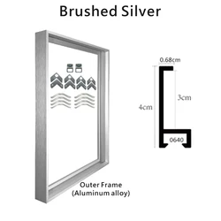 Vibrant Multi - Color Thick Metal Wall Art Photo Frame Collection - 4X45X45CM (Silver)