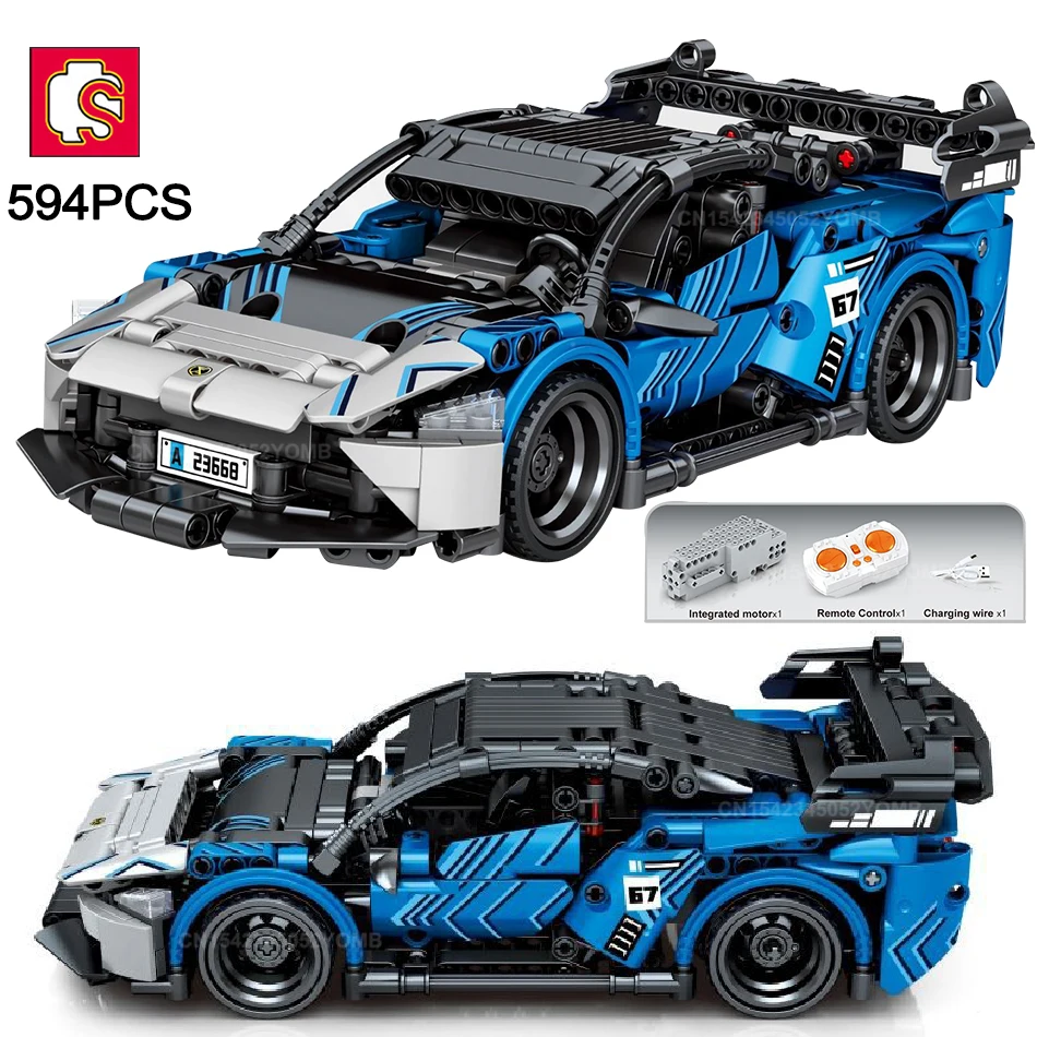 

SEMBO 594PCS Technical RC Supercar Sports Car Building Blocks MOC City Remote Control Racing Vehicles Model Bricks Children Toys