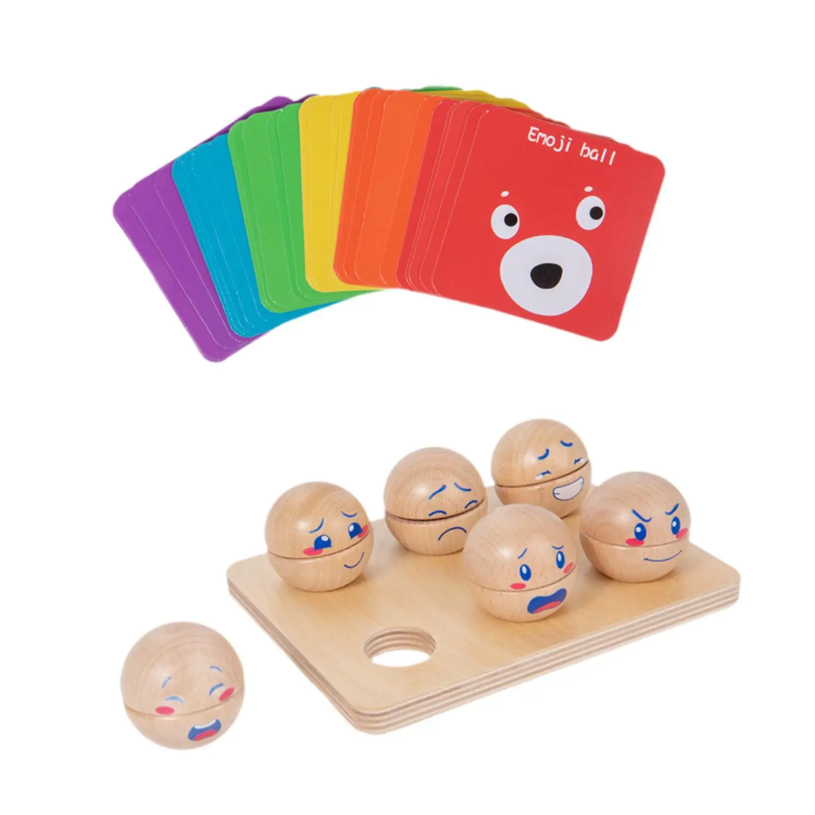 Emotion Children Wooden Educational Wooden Block Sorting Colorful Fun Face
