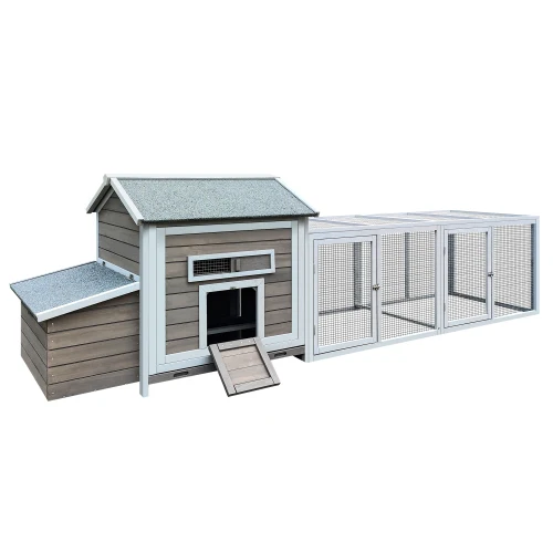 Wooden Hen House with Chicken Coop 2