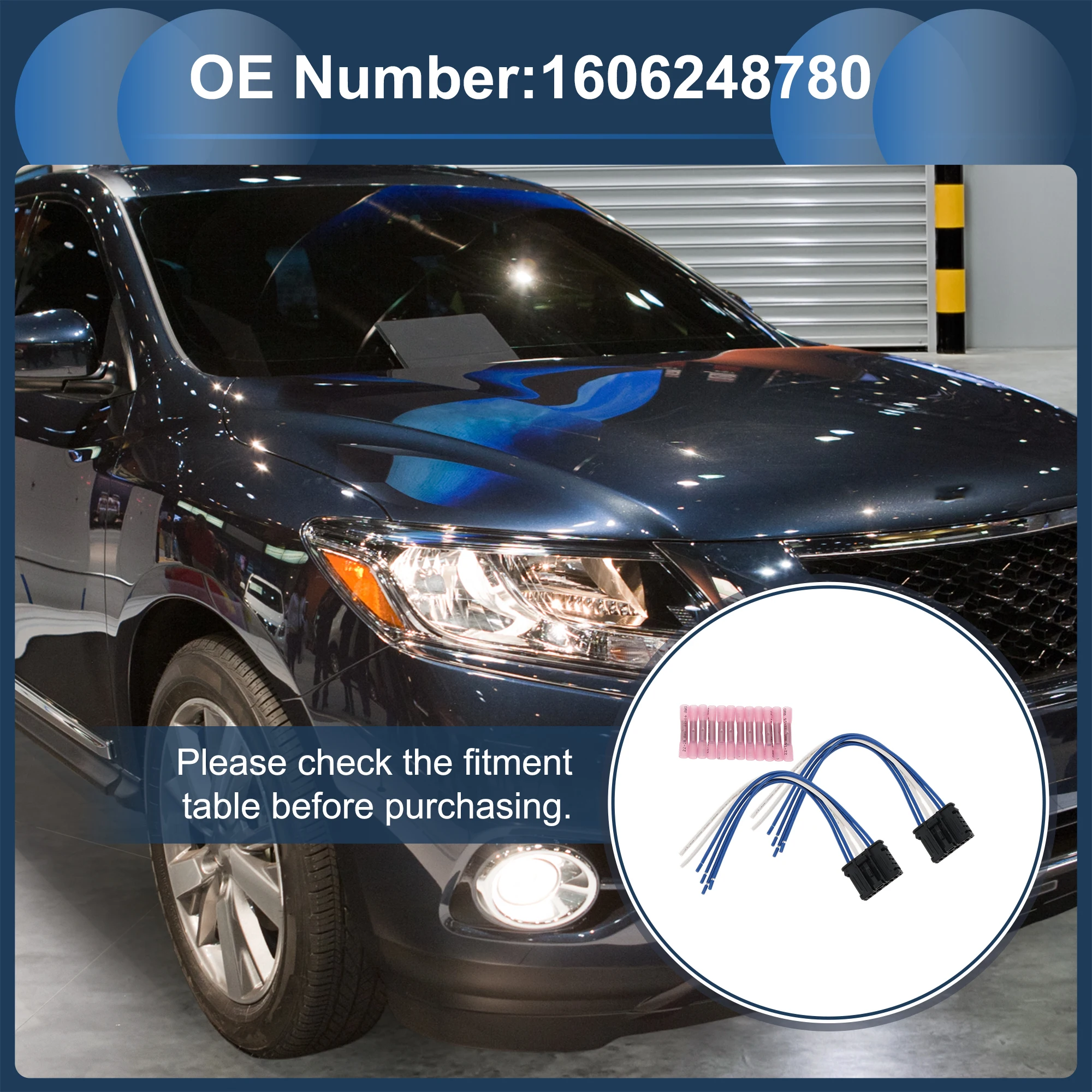 푸조 206 98-17용 UXCELL 헤드라이트 배선 하네스 어셈블리, 테일라이트 램프 와이어 하네스, 12개 단자 포함, 17.5cm, 2세트