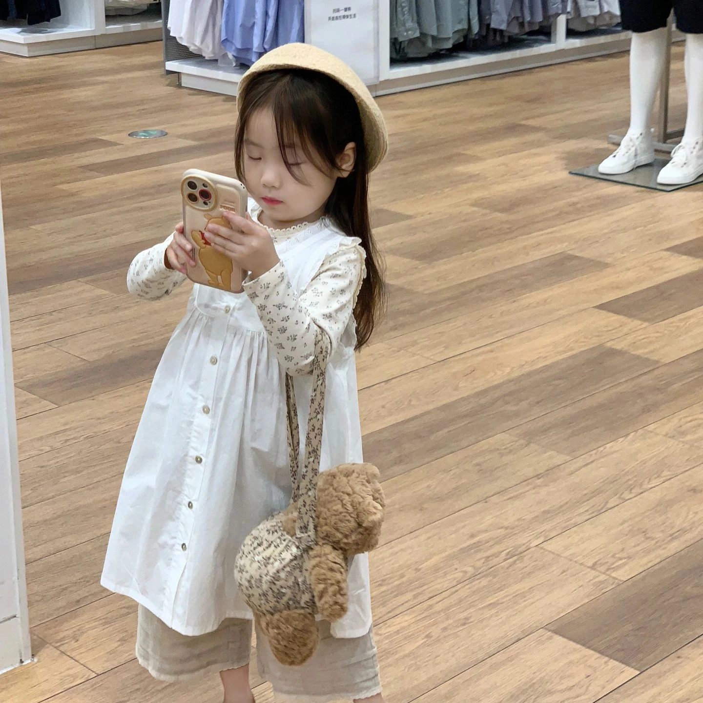 

Korean Style Childrens Clothing 2023 Autumn New Girl Bottom Shirt Vest Skirt Cotton Wide Leg Pants Three Piece Set