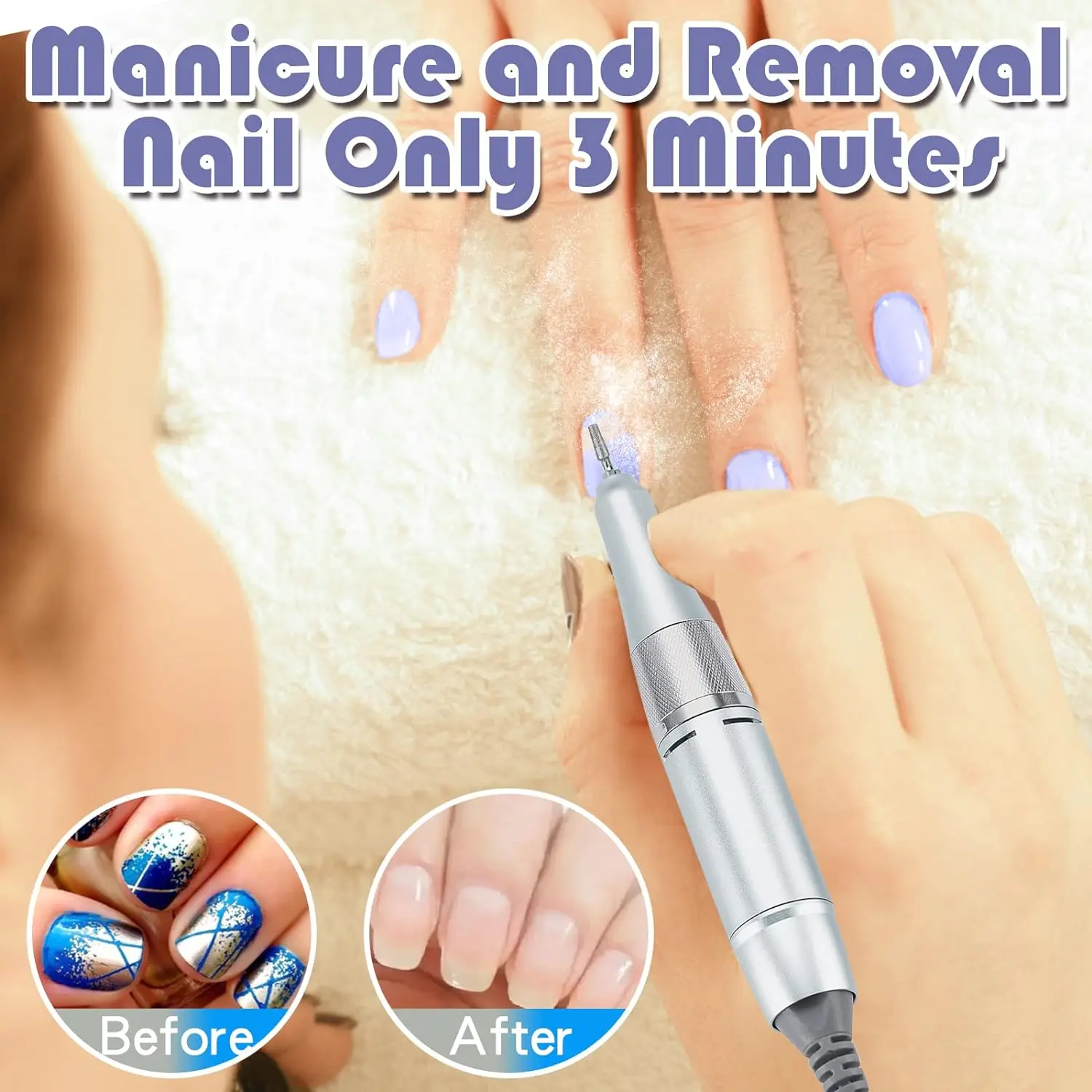 45000RPM Rechargeable Nail Drill Manicure Machine With Pause Mode Electric Nail Sander For Nail Gel Polish Nail Salon Equipment 6