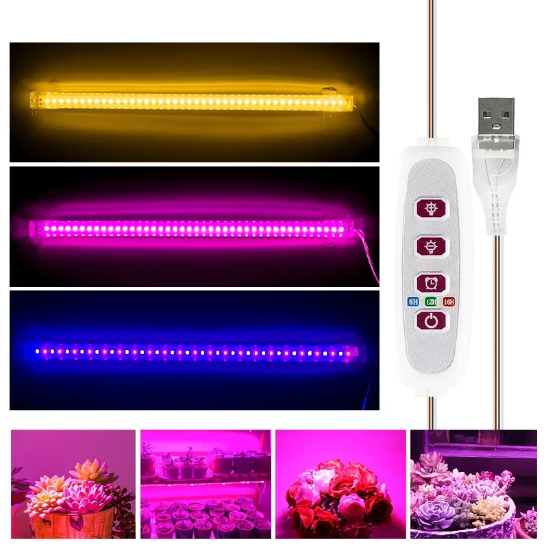 Full Spectrum LED Grow Light USB 5V for Indoor Plants and Seedlings