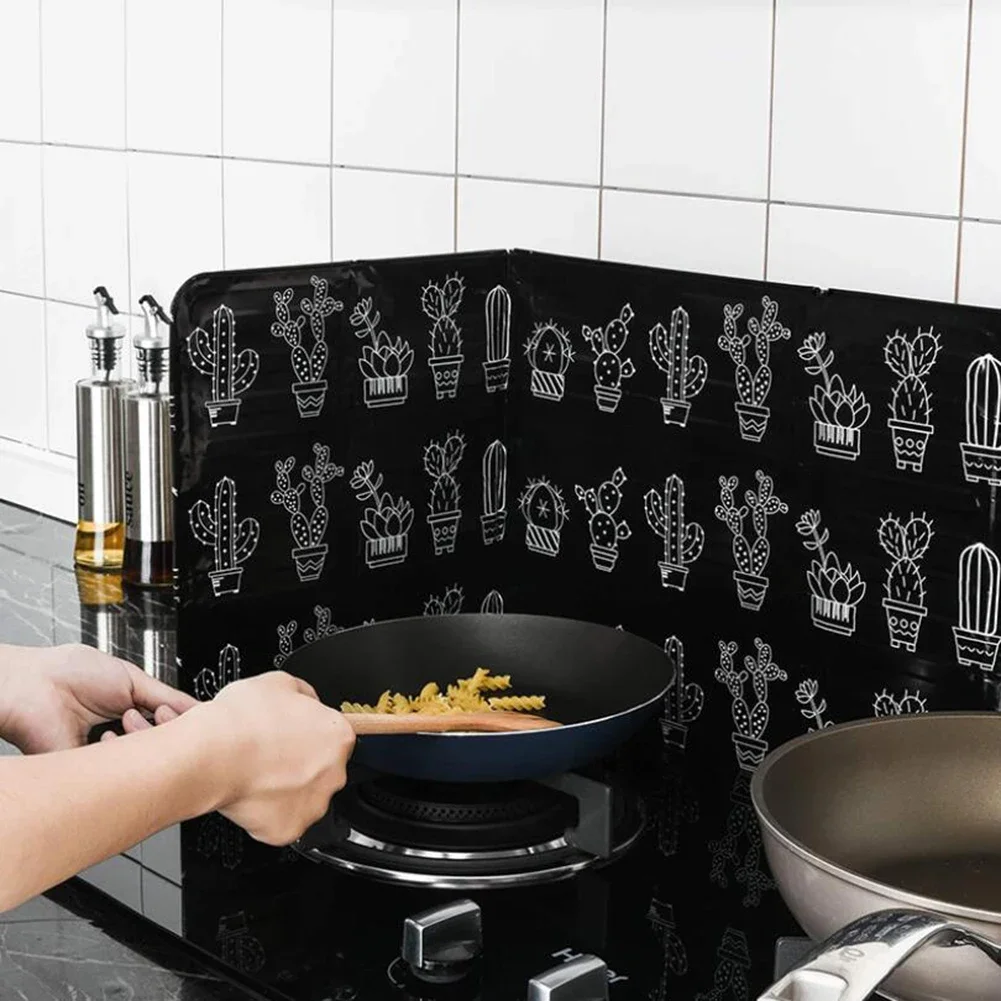 3 Sided Kitchen Splatter Screen Kitchen Splash Guard Oil Splatter Guard Aluminum Foil Anti Splatter Shield Grease for Stove Top and Frying Pan