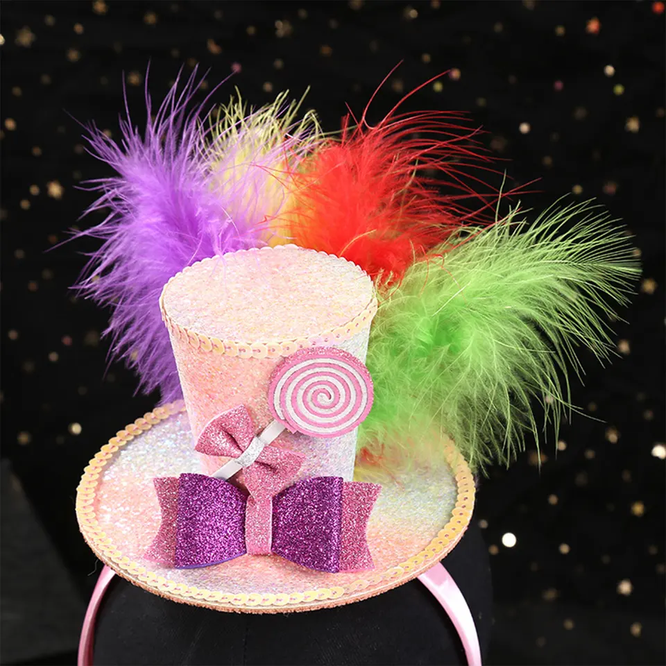 Cerchietto Mini Cappello A Cilindro Steampunk Con Paillettes, In Tessuto Non Tessuto E Plastica, Per Feste, Matrimoni E Carnevale, Elegante E Divertente