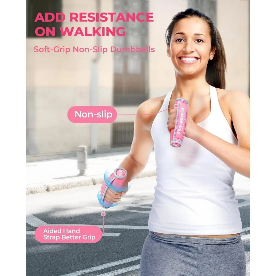 Hand Weights for Women Men, Soft Dumbbells Set of 6(1lb 2lb 3lb Each Pack) for Dumbbell Walking Weight Sets with Hand Strap, Pin