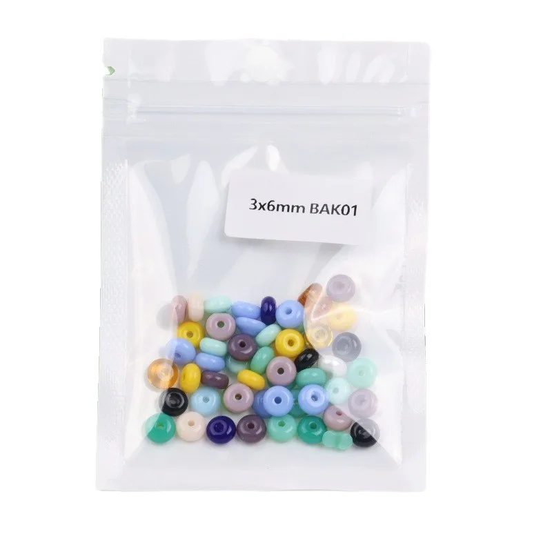 3x6mm 천연 주판 구슬, 단단한 유리 구슬, 납작한 둥근 구슬, 수제 DIY 장식품, 구슬