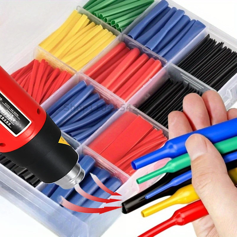 ชุดท่อหดความร้อน 127/165/328/560/650/800 ชิ้น อัตราการหดตัว 2:1 สำหรับหดสายไฟ หุ้มสายไฟ เชื่อมต่อสายไฟ ป้องกันสายเคเบิล 1