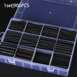 Premium Black Heat Shrink Tubing Kit - Waterproof Electrical Insulation Wrap Assortment (900pcs)