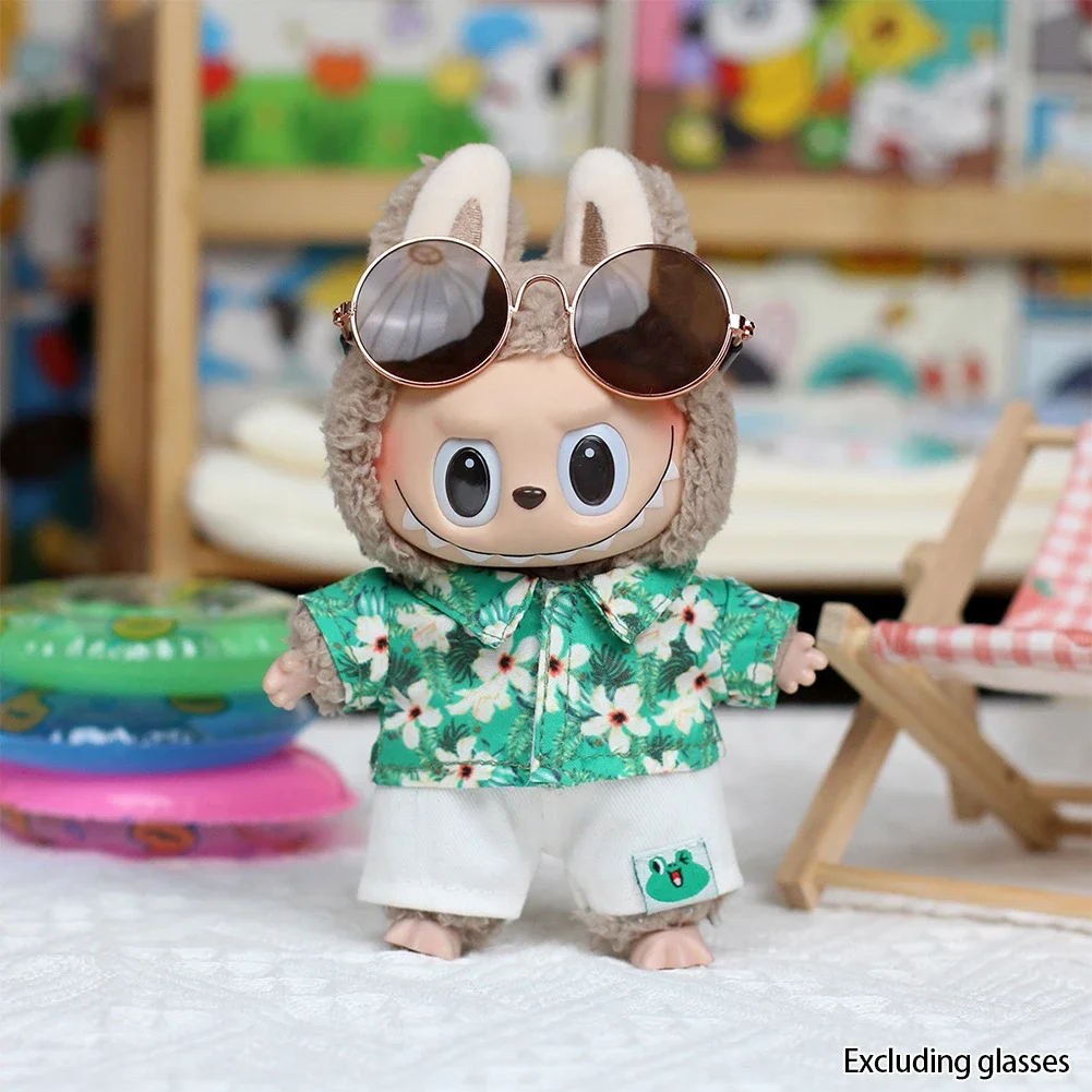 Mini Plush Doll Clothing Set - Flower Shirt, Leather Jacket, Skirt Gift Set