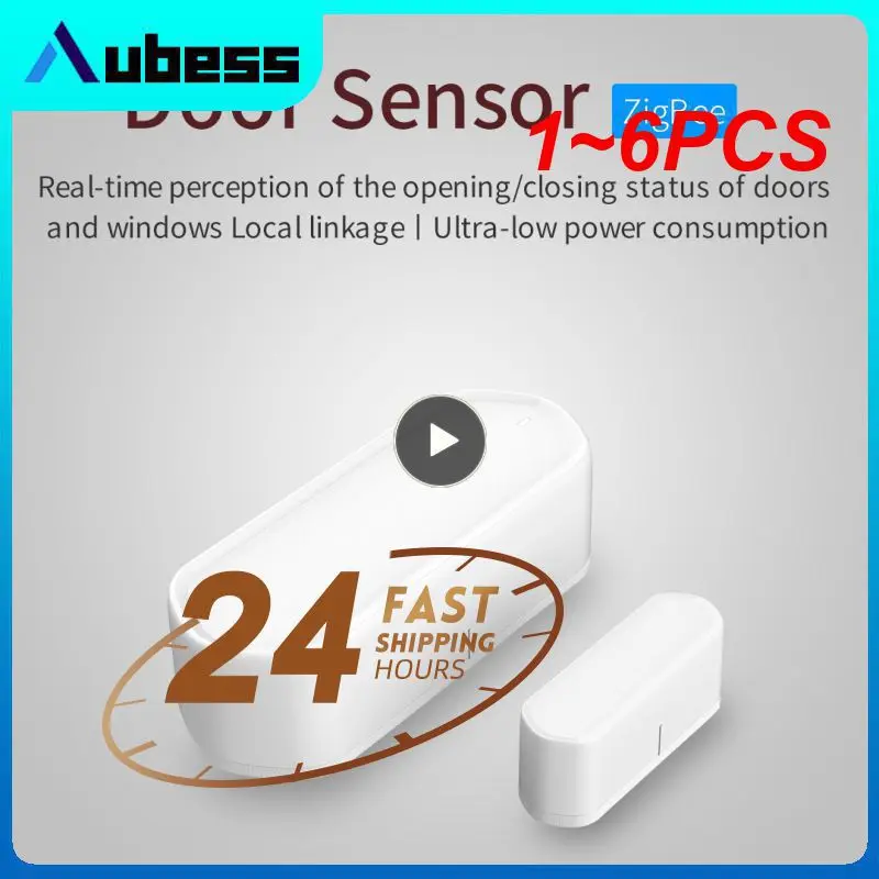 

Умный Магнитный Детектор состояния окна/двери Tuya, 1 ~ 6 шт., умное приложение для уведомления, Push-уведомления, работает с Alexa