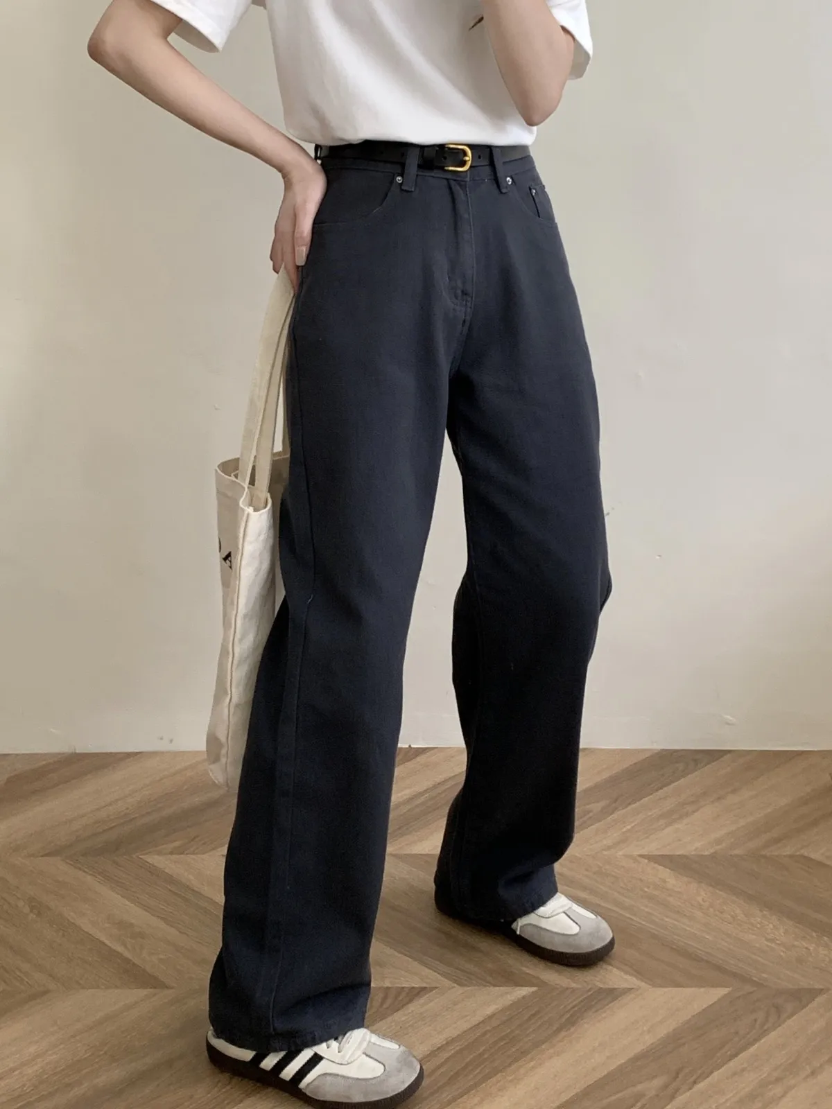 

ZHISILAO новые прямые джинсы с высокой талией для женщин Y2K повседневные темно-серые длинные джинсовые брюки уличная одежда 2023