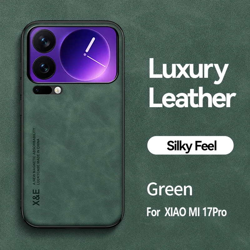 Premium PU Leather Magnetic Car Holder Case with Built-in Iron Protection