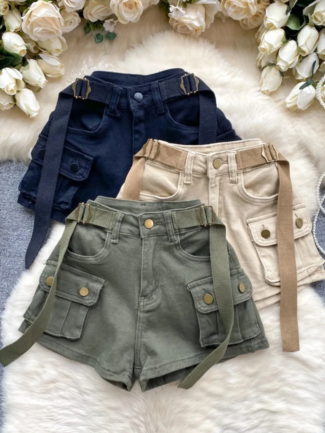 Women's High Waist Mini Skirt Y2K Denim Workwear Shorts Elastic Slimming Summer Hot Pants Trendy plus Size Skirts for Ladies 1