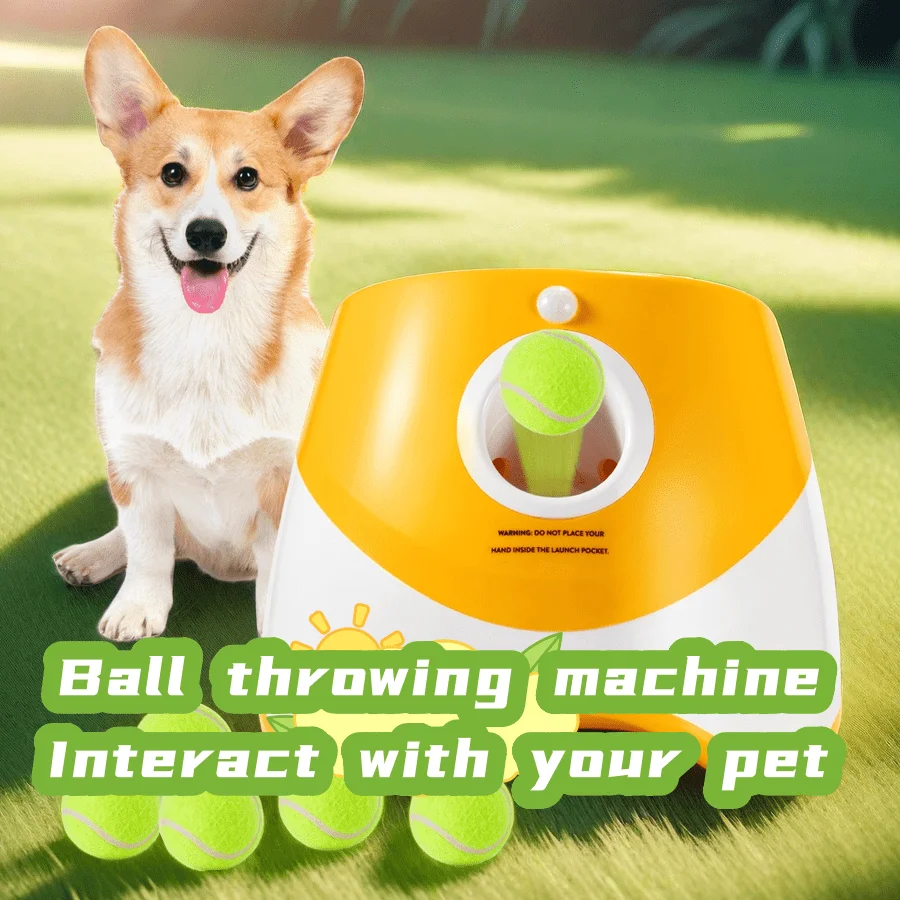 Dog Launcher Automatic Dogs Chase Toy Tennis Throwing Pinball Machine Fun Interactive Throw Rechargable Catapult USB Charging 2
