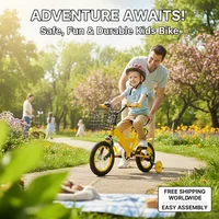Vélo pour enfants de 12 pouces, vélo pour garçons et filles avec roues stabilisatrices, cadre robuste, frein de sécurité, siège confortable, cyclisme en plein air 1
