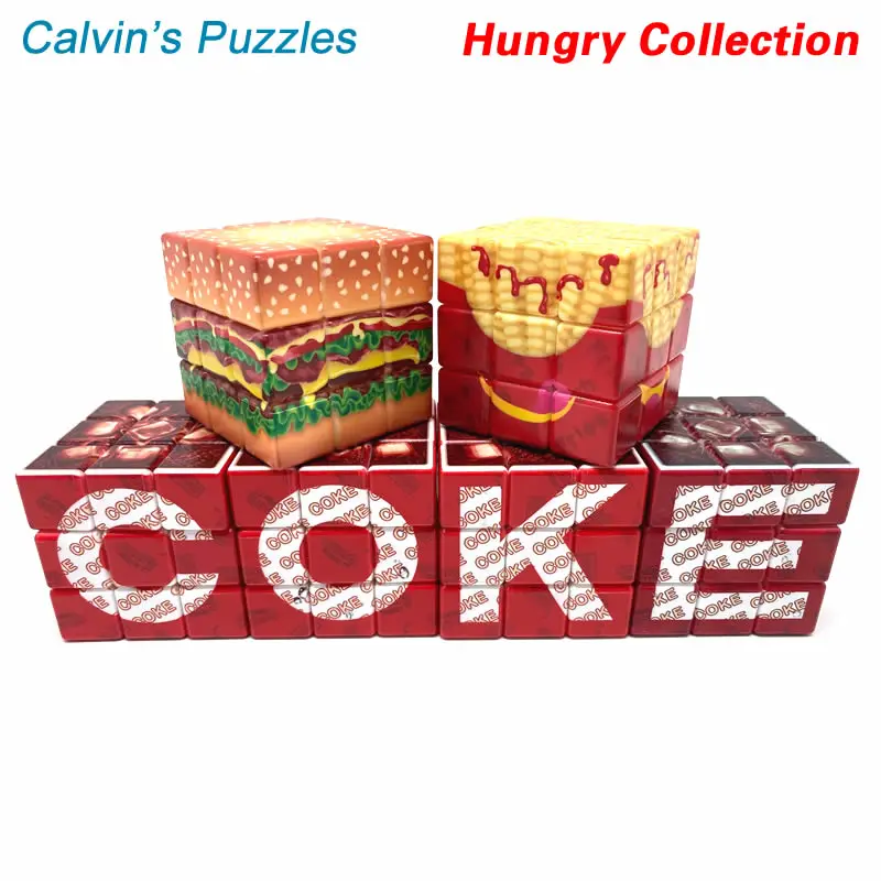 Yummy Cheese Hamburger Icy COKE French Fries Magic Cube Calvin's Puzzles Hungry Collection Speed Twisty Puzzle Educational Toys