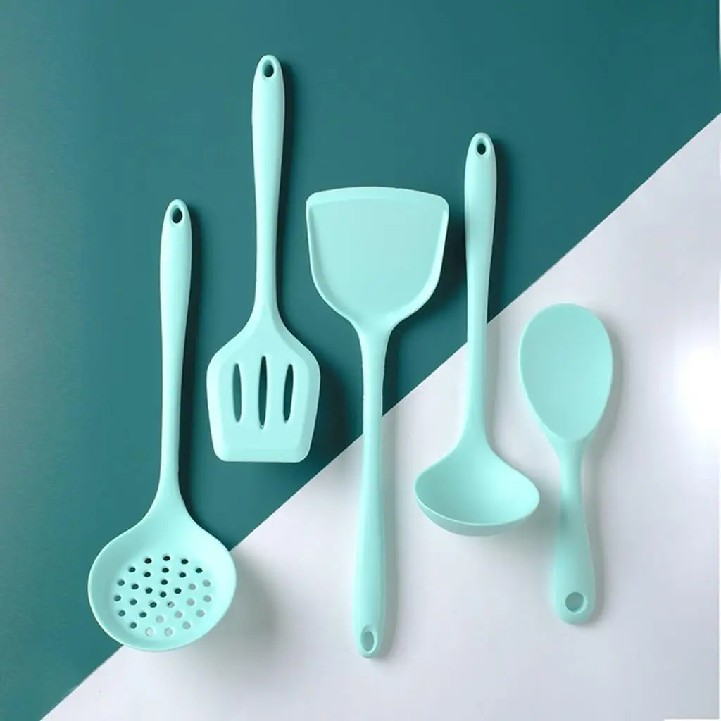 Silicone Cookware Set Kitchen Utensils Skimmer Turner Spoon Laddle