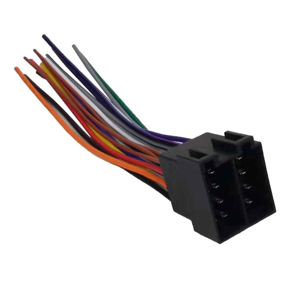 

1x Power Adapter Car Replacement Male ISO Connector Plug Radio Cable Harness Suitable For Most Radios Universal Black ABS Wire