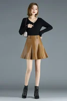 Woman Skirts Elegant Plus Size New Fashion Korean Style Genuine Real Leather Skirts High Waist Mini Skirt Womens Sexy Skirt - Image 5