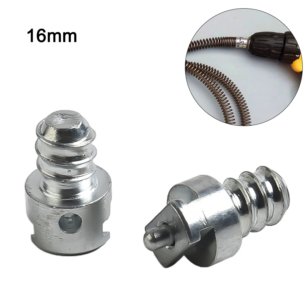 2pcs 16mm Electric Drill Dredge Cleaner Adapter Sewer Spring Pipe Cleaning Tool Connector Carbon Steel Connecting Rod