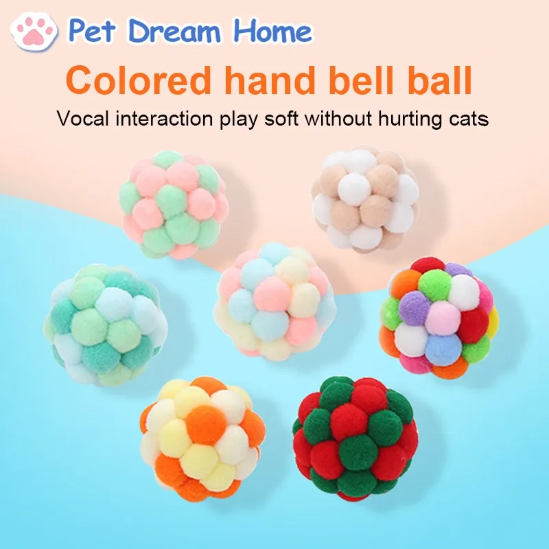 Garosa Cat Chew Toy Handmade Colorful Pet Interactive Play Toy Bouncy
