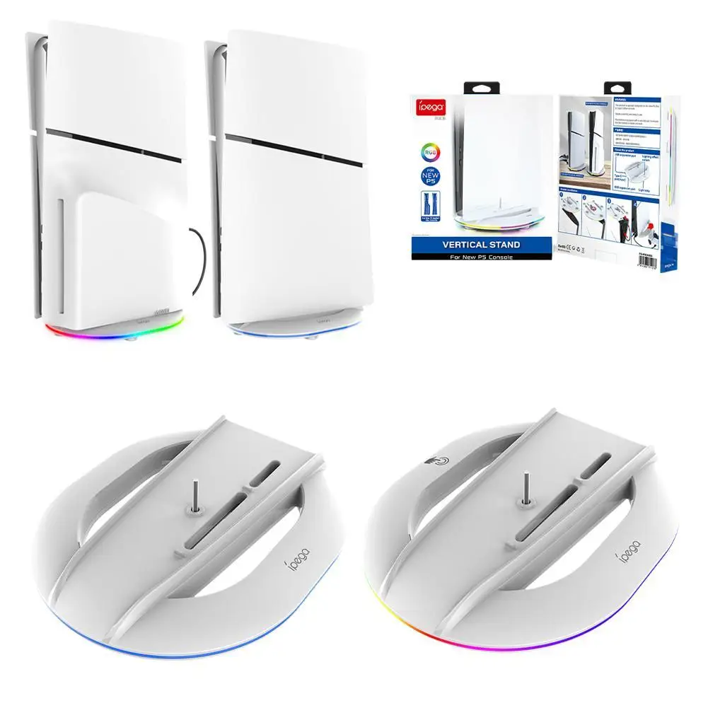 Supporto Verticale Per Console Sottile Ps5 Base Led Rgb Base Supporto Console Di Gioco Antiscivolo Per Playstation 5 Slim