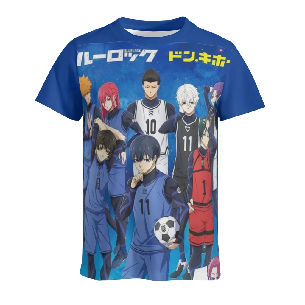 thumbnail image 1 of Camiseta de manga corta con cuello redondo y nueva marca de verano Blue Lock para hombre, 1 of 5