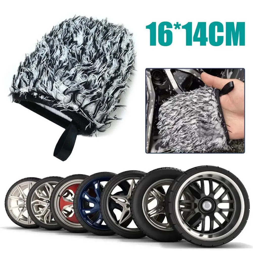 1/3pcs Set Microfiber Wheel Detailing Glove Soft And Super Absorbent For Car Cleaning  Motorcycle Alloy Wheel Brush Tire Rim Hub 6