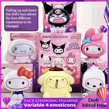 New Genuine Sanrio Face-changing Blind Box Hello Kitty Kuromi My Melody Anime Action Figure Model Doll Elf Ball Children's Toys 1