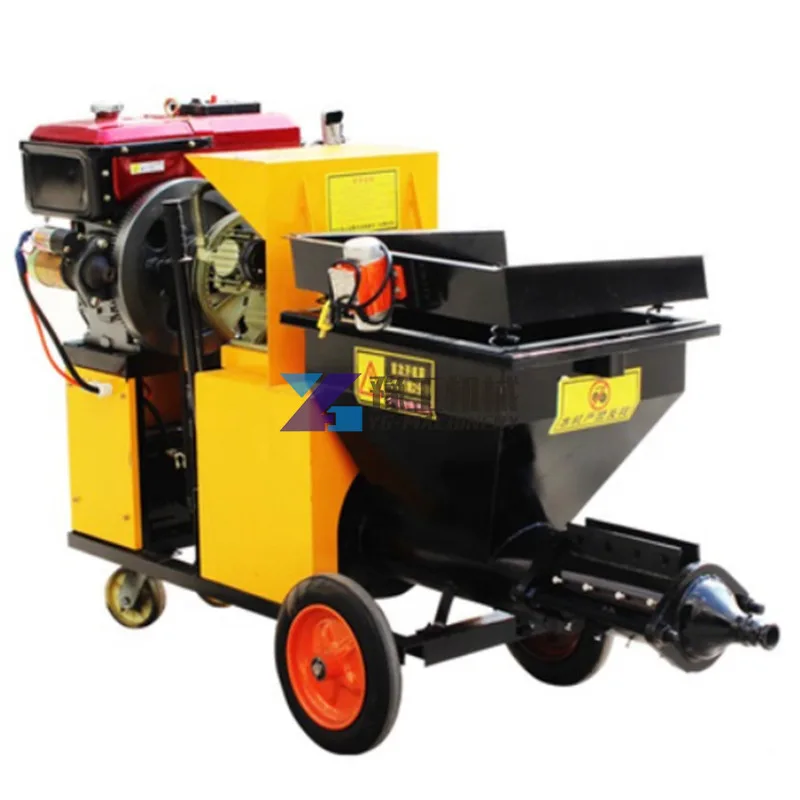 

8HP Powerful Diesel Cement Mortar Spray Plaster Machine Wall Cement Plastering Machine