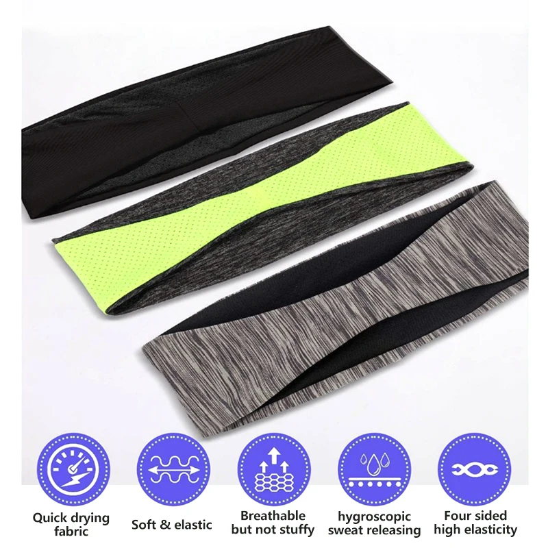 Sports Headband Moisture-wicking Dry Comfortable Stretchy Safe for Men Women Fitness Yoga Workout Running