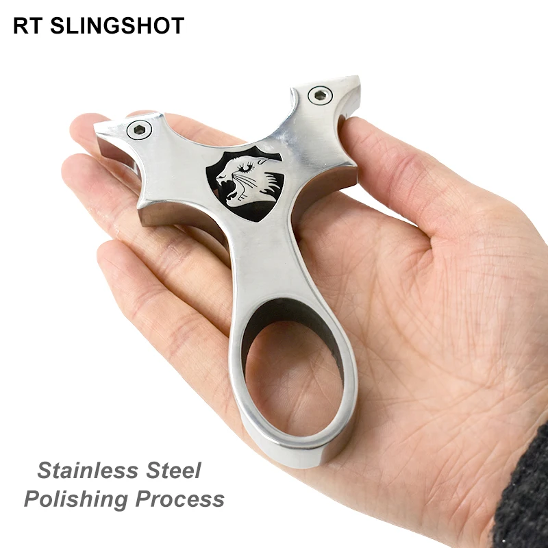 

High Quality Metal Stainless Steel Slingshot Adult Slingshot Catapult Hunting Shooting Equipment Portable Toy With Rubber Band