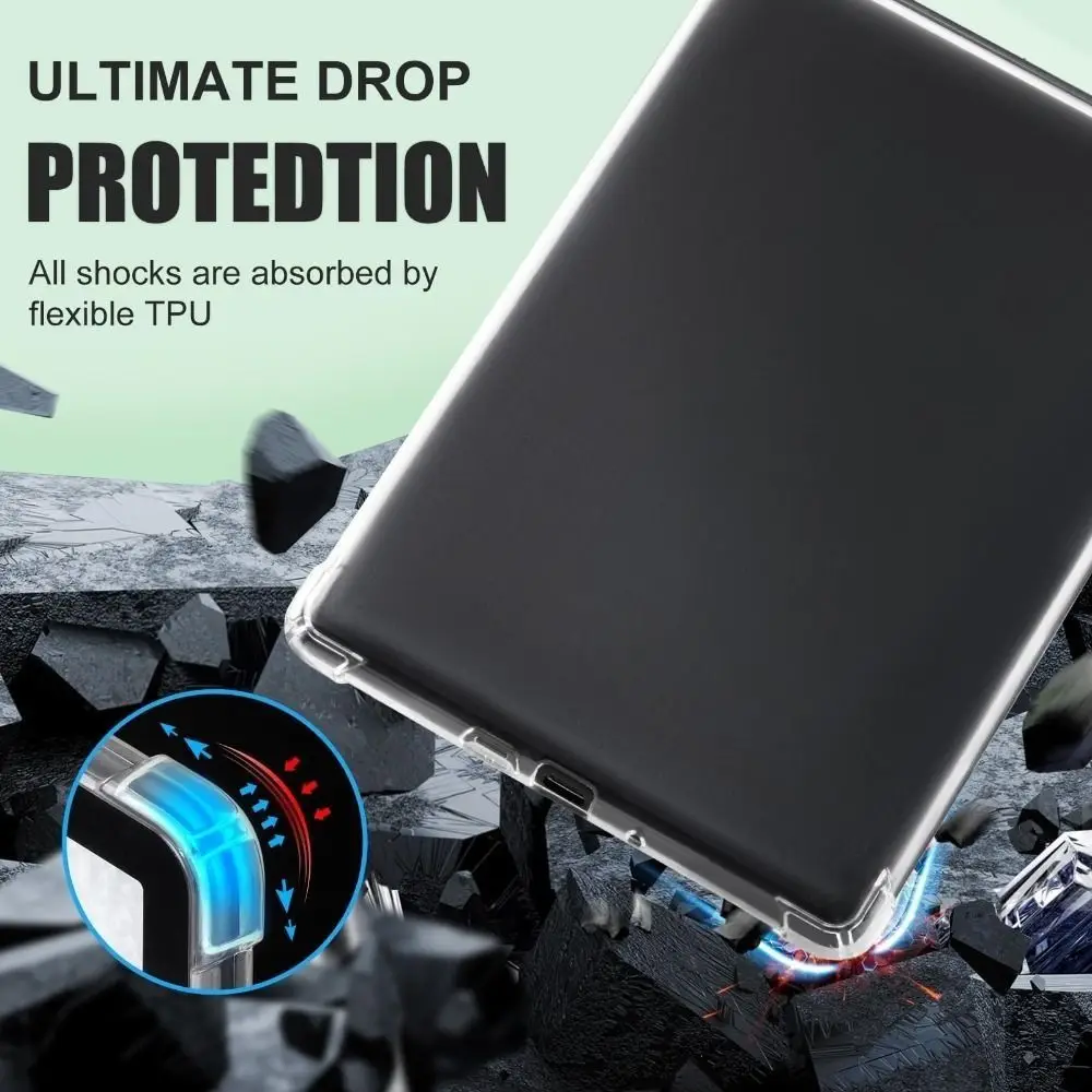 For Kindle Paperwhite 1/2/3/4/5 2024 e-Reader Case Transparent TPU Back Cover 12th Gen Colorsoft C2V2L3 SA568B Protective Shell