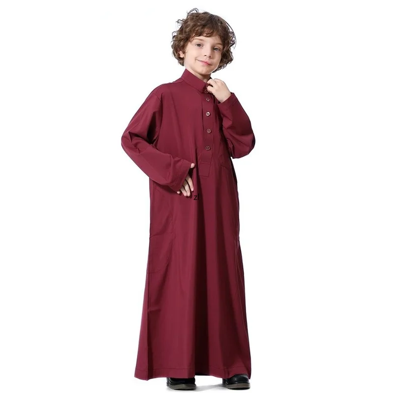 Muslim Boy Clothing Abaya Muslim Boys Robes Kaftan Dubai Thobe