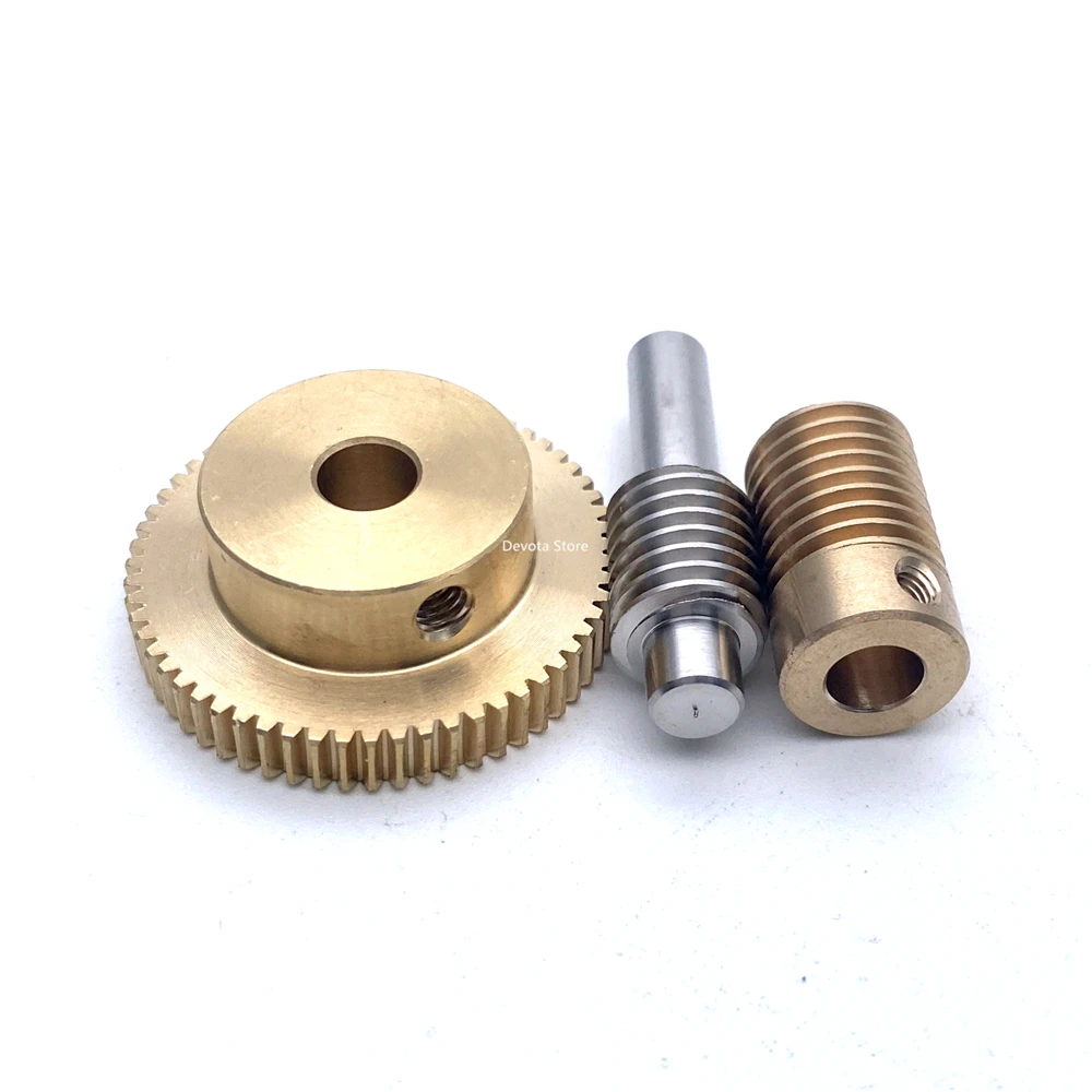 0.5M Precision Worm Gear Reducer Steel Shaft Copper Worm 20/25/30/35/40/45/50/55/60 Teeth Reducer Parts