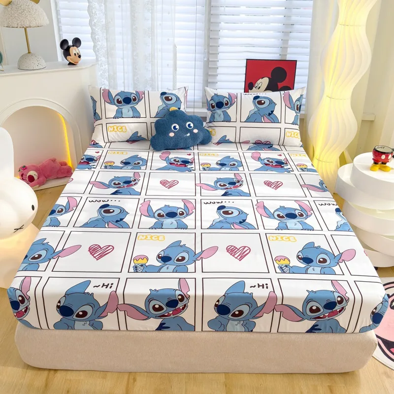 

Натяжная простыня Disney Stitch, чехол для матраса размера Queen/King, протектор постельного белья без наволочки с резинкой