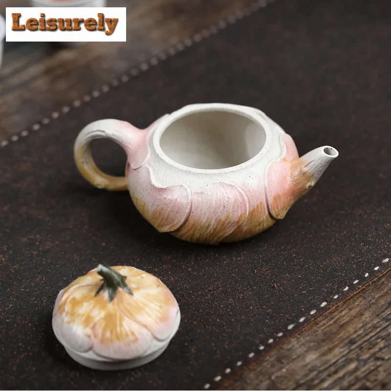 200ml Vintage Yixing Purple Clay Teapots Handmade Powder Syrup Eggplant Pot Raw Ore White Segment Mud Kettle Zisha Tea Set Craft