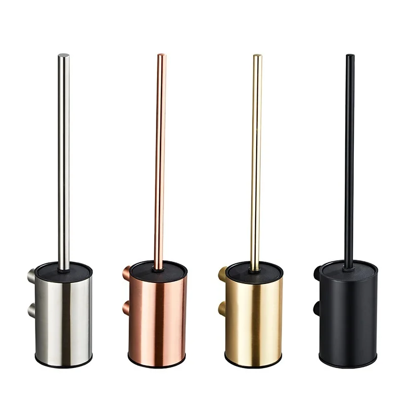 WC 304 Stainless Steel Rose Gold Toilet Brush Wall Mounted Brushed Gold Toilet Brush Holder Gun Grey Set