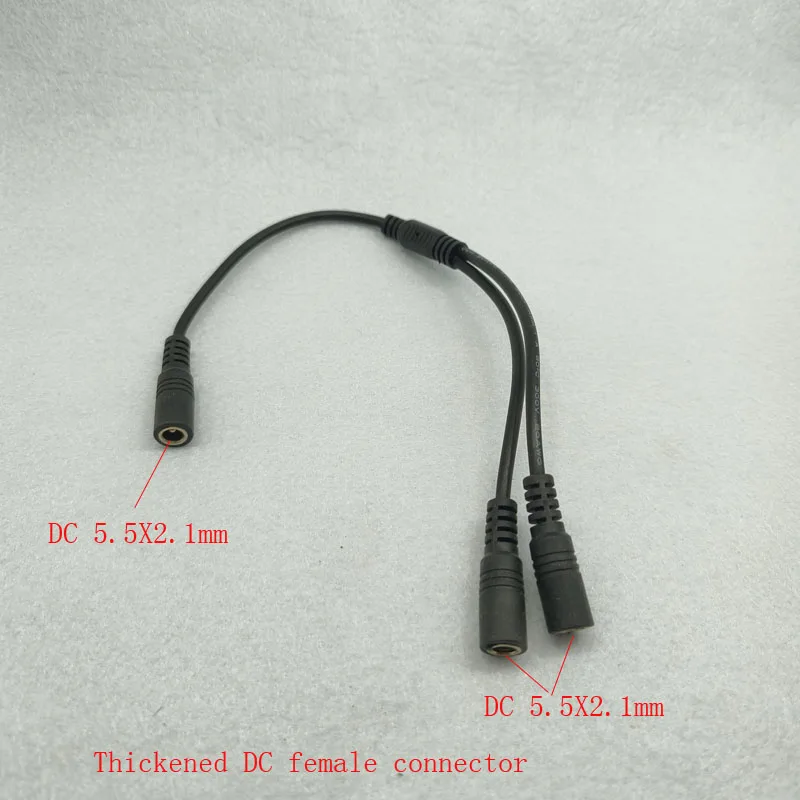 DC 3.5x1.35mm 1 to 2 Power Splitter Cable Way Connector  Extension cord cable  for CCTV Power Supply Adapter 5.5mm*2.1mm
