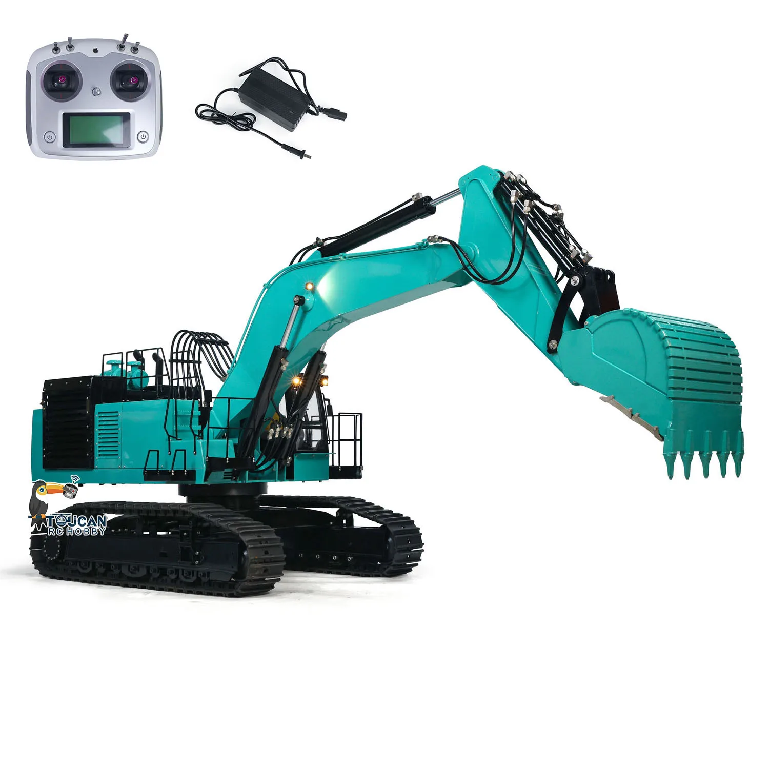 New 1/8 Scale PC1250 Huge RC Metal Hydraulic Heavy Excavator Construction Vehicle Light Machine Finished Car Trucks Vehicle Toys 2