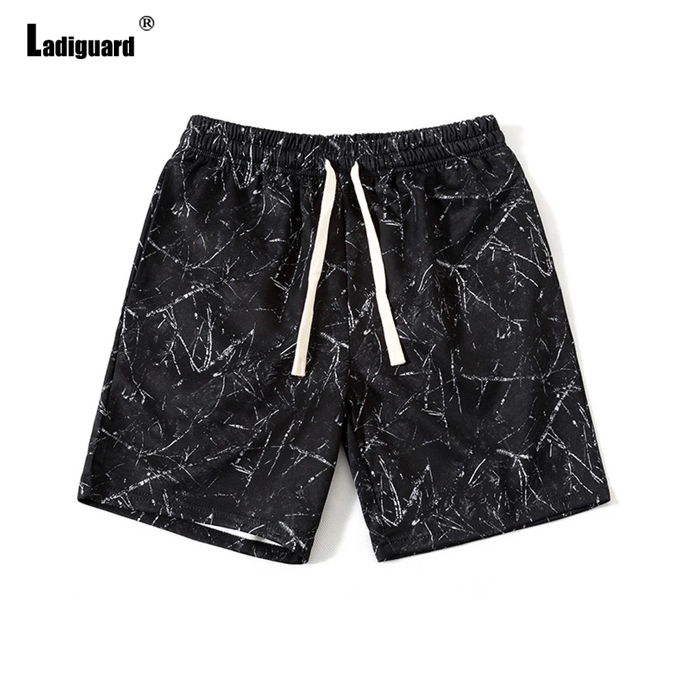 Ladiguard Plus size Men Patchwork Shorts 2022 Summer New Sexy Drawstring Shorts Male Casual Stand Pocket Beach Half Pants Homme best men's casual shorts