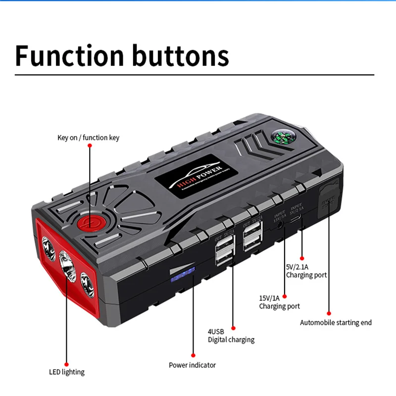 99800mAh Car Jump Starter Power Bank 5000A Auto Emergency Battery Booster Starting Device Charger Diesel Petrol Cars Camping car jump starter,jump starter,car battery charger,portable battery charger