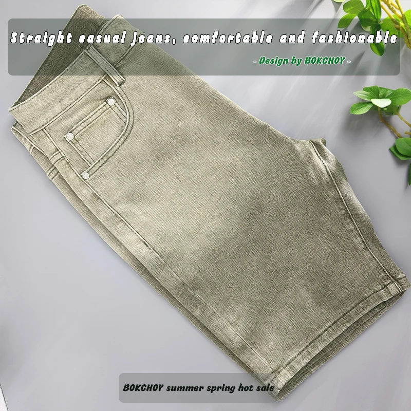 2024 Summer Spring New Vintage Loose Jeans for Men Clothing Washed Soft Cotton Loose Straight Man Shorts Baggy Jeans KK5957