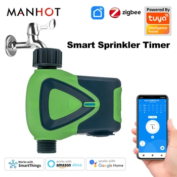 Tuya Zigbee Smart Sprinkler Timer Garden Automatic Irrigation System Can Programmer Watering Timer Remote Control Alexa Google 1