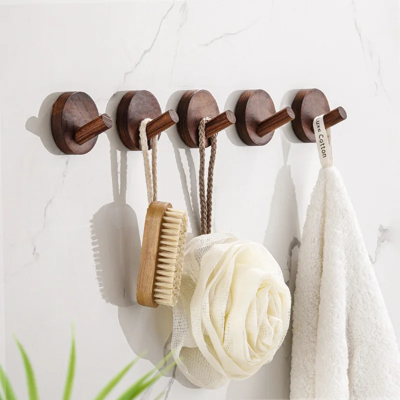 Creative Beech Walnut Wood Hook Wall Wall Mounted Coat Entrance Clothes Hat Skirt Home Hotel Decoration Robe Hanger