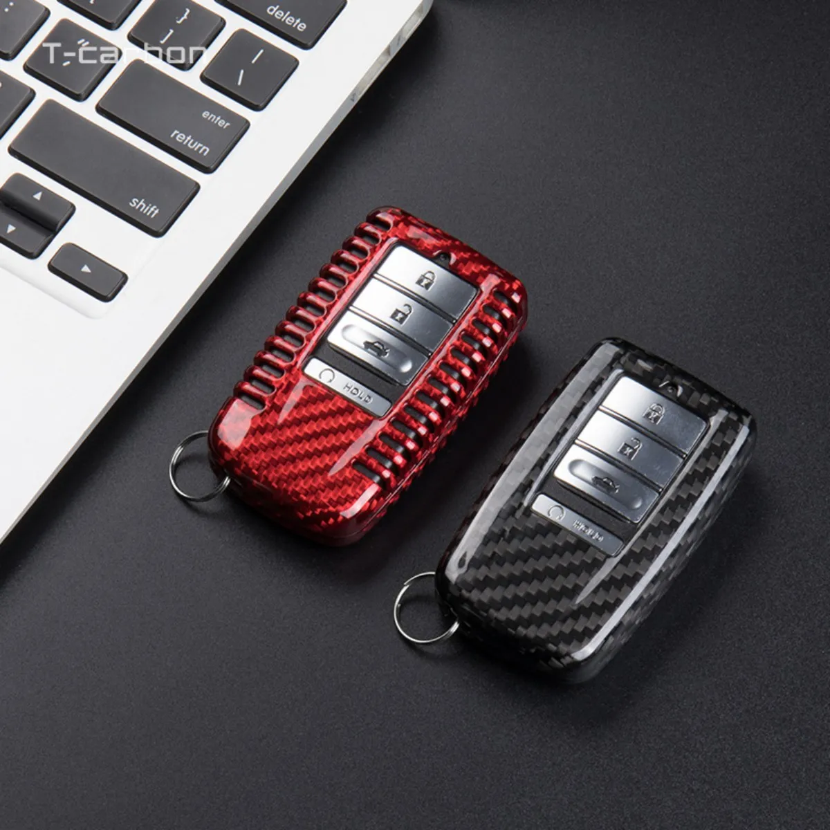 

T-carbon Carbon Fiber 4 Buttons Remote Car Key Cover Case For Honda Accord EX EXL Civic Crv Crz Hrv Pilot Ridgeline