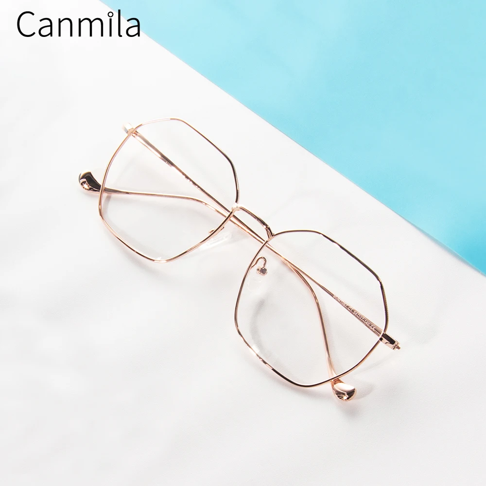 

Оправа для очков для близорукости, оптические очки в стиле ретро, геометрические женские Металлические Модные ультралегкие очки canмила BOM1067