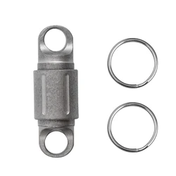 Titanium Double - Headed Magnetic Keychain with Stainless Steel Rings (Silver)